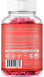 LifeCentric Health Biotin Gummies with a fresh fruit background