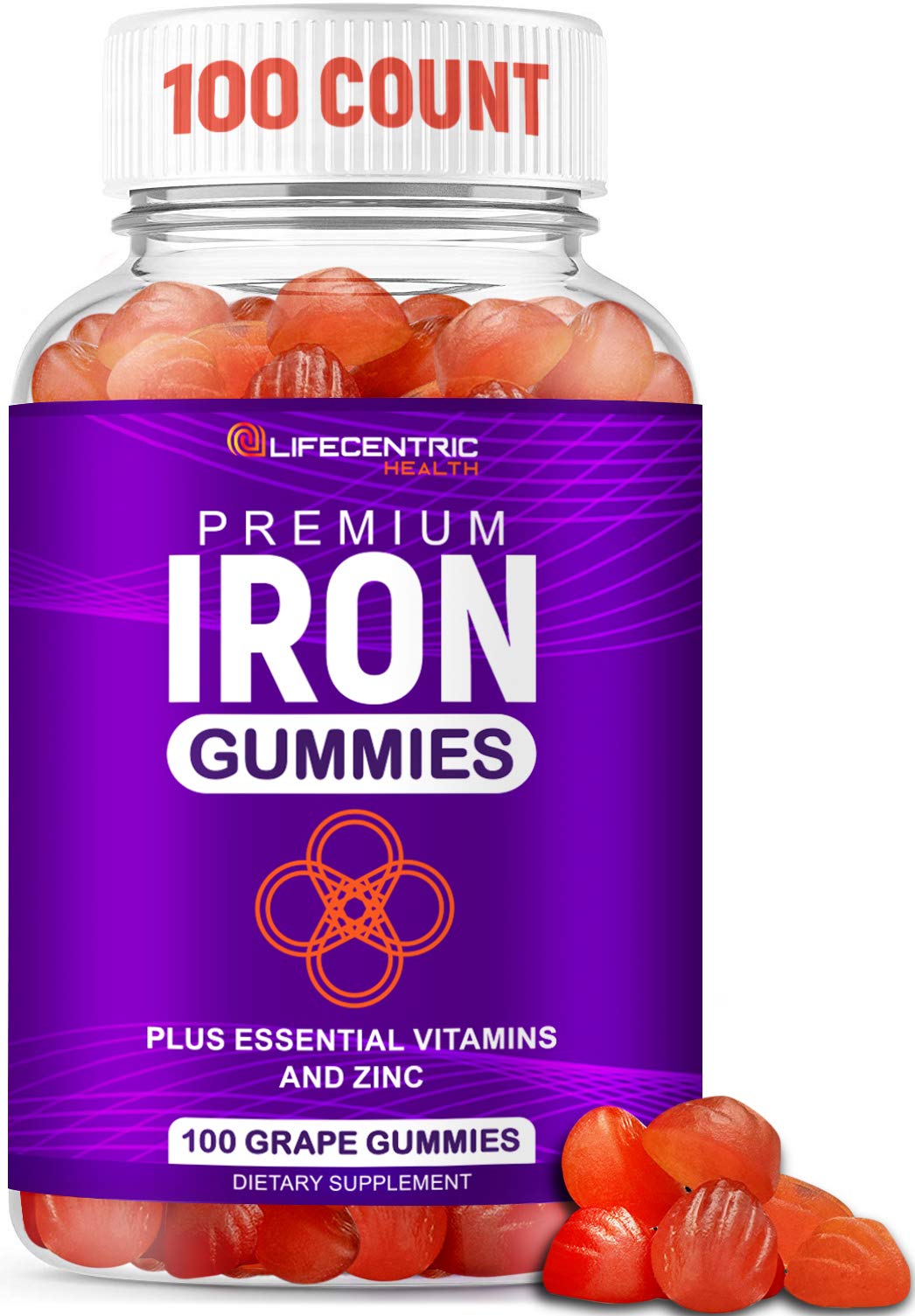 LifeCentric Health Iron Gummies 60 Count front view