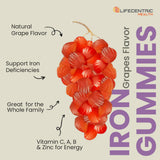 LifeCentric Health Iron Gummies with fresh grapes