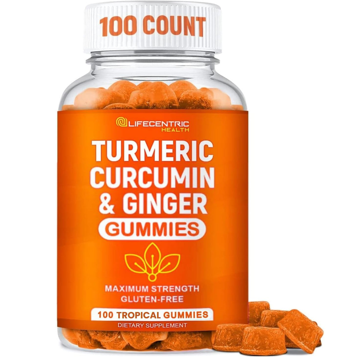 LifeCentric Health Turmeric Curcumin Gummies front view