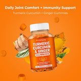 LifeCentric Health Turmeric Curcumin Gummies with tropical fruits background