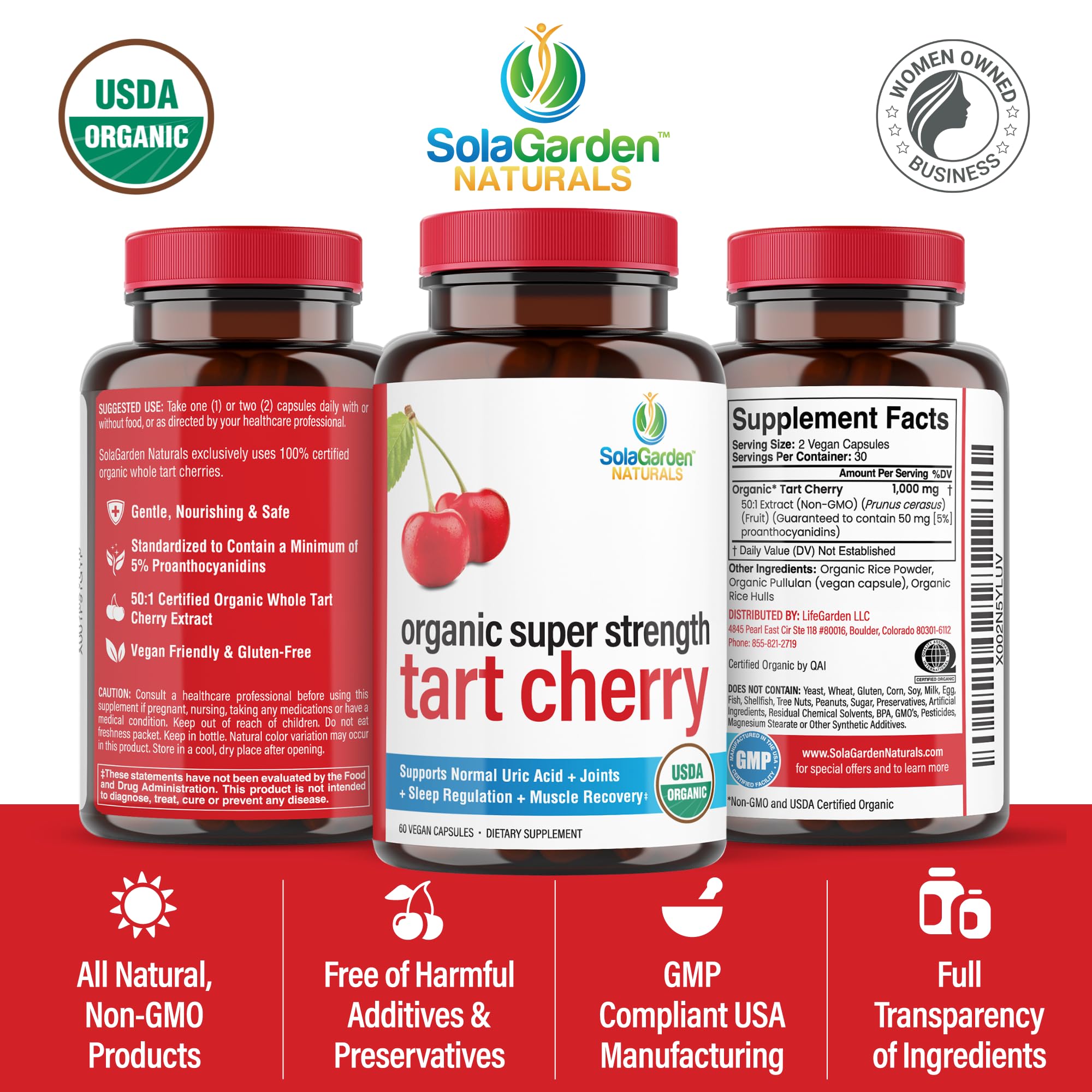 LifeGarden Naturals Super Strength Tart Cherry Capsules ingredients list