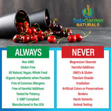 LifeGarden Naturals Super Strength Tart Cherry Capsules packaging details