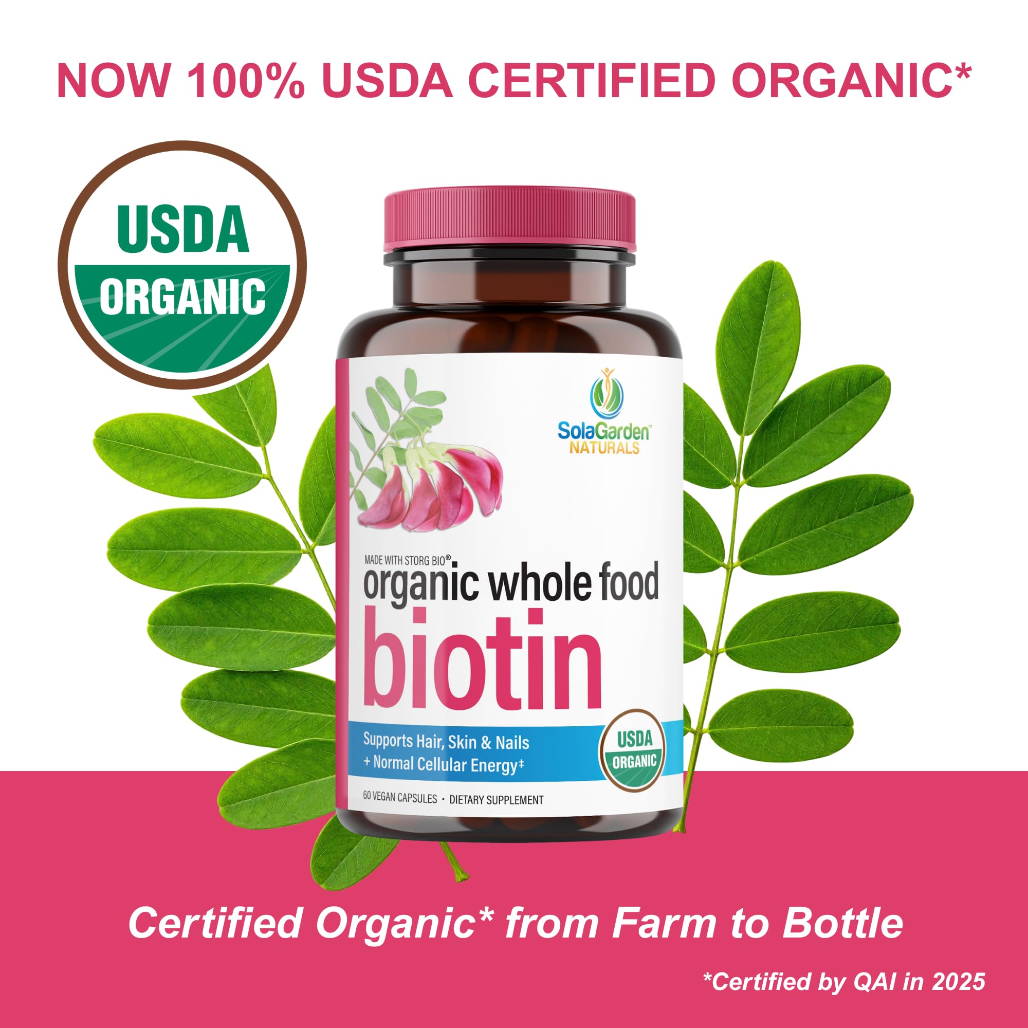 LifeGarden Naturals Whole Food Biotin 5000 MCG back view of bottle