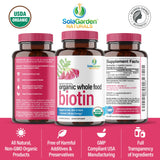 LifeGarden Naturals Whole Food Biotin 5000 MCG bottle with measuring spoon