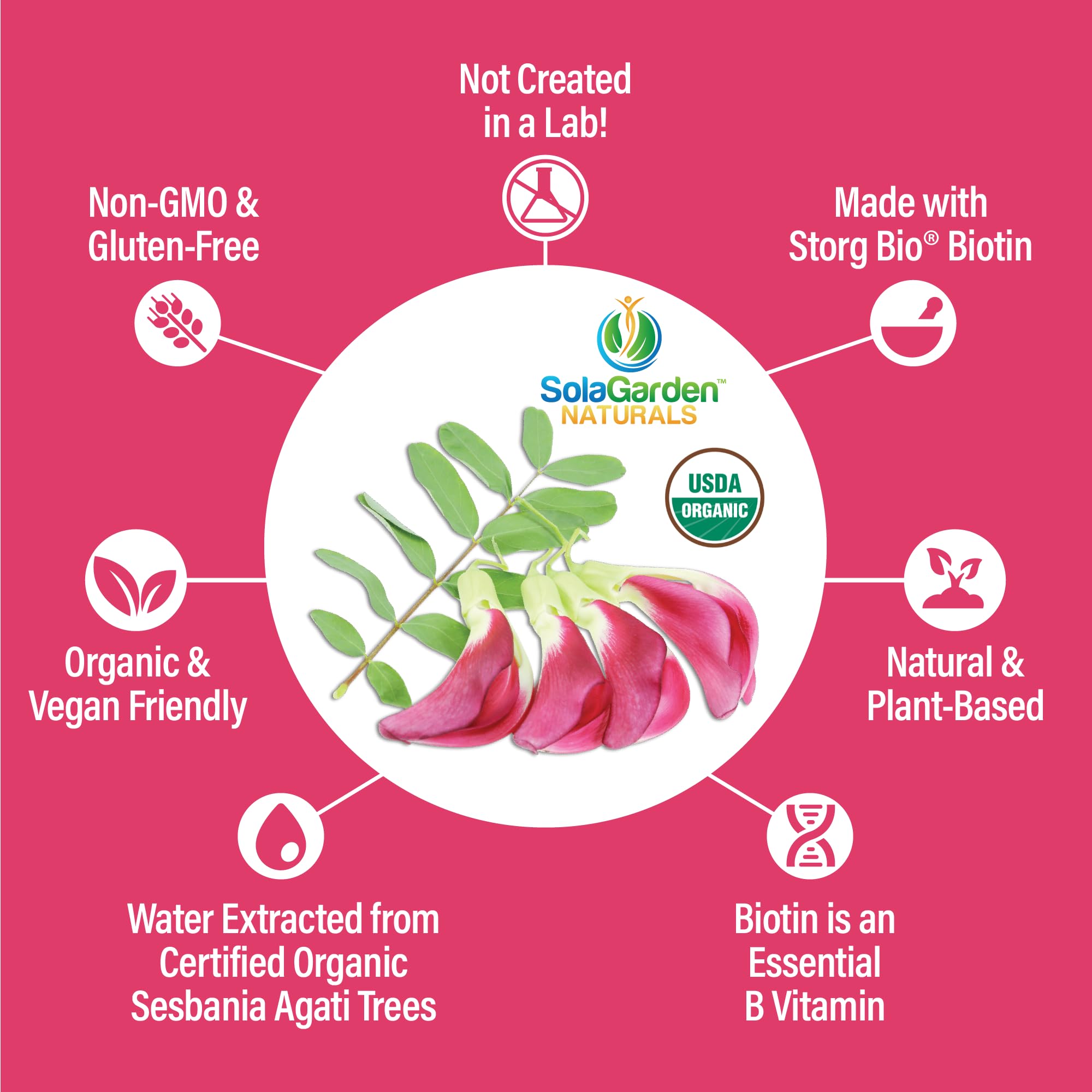 LifeGarden Naturals Whole Food Biotin 5000 MCG capsules on a wooden table