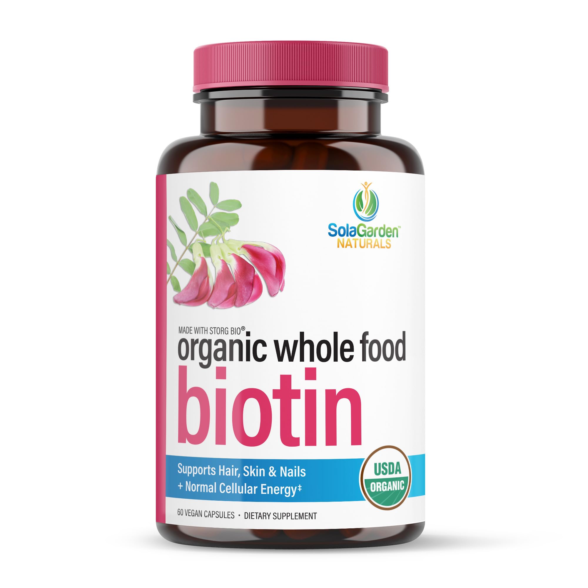 LifeGarden Naturals Whole Food Biotin 5000 MCG front view of bottle