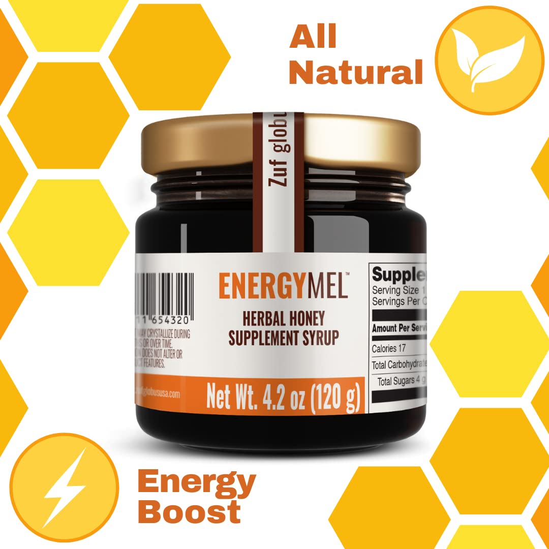 LIFEMEL Zuf Globus EnergyMEL Honey Supplement 4.2 oz jar with lid