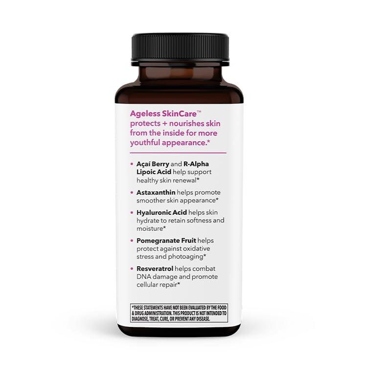 LifeSeasons Ageless Skincare capsules on a wooden surface