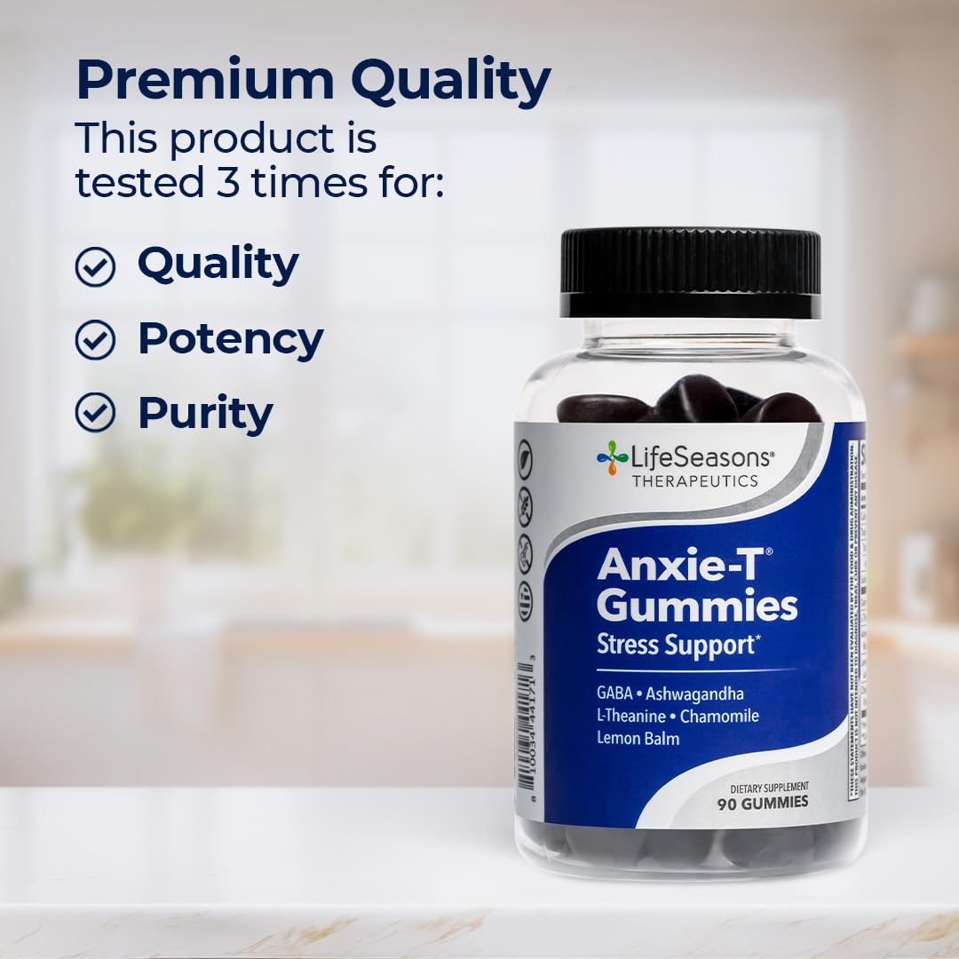 LifeSeasons Anxie-T gummies with ingredients display