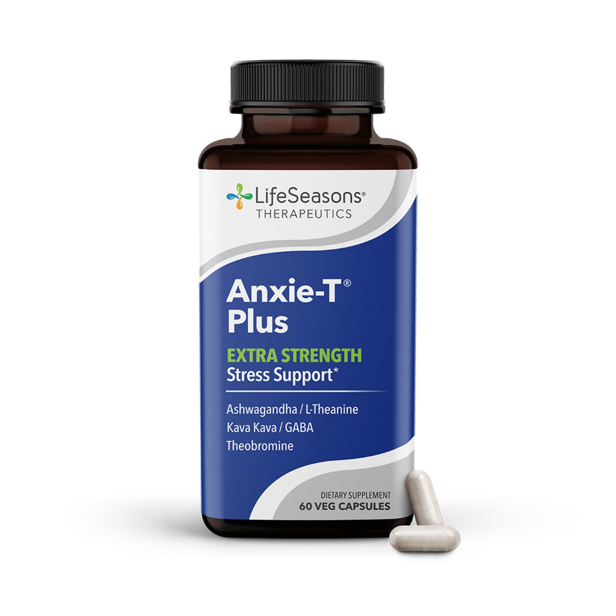 LifeSeasons Anxie-T Kava Kava Supplement 60 Capsules front view