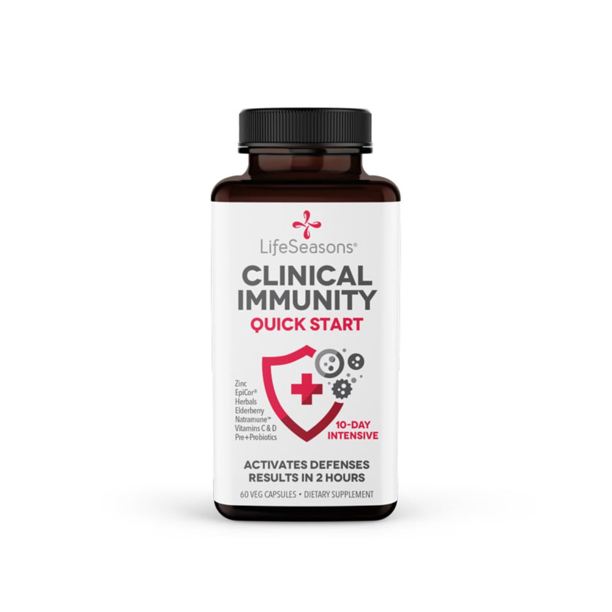 LifeSeasons Clinical daily wellness Quick-Start supplement bottle front view