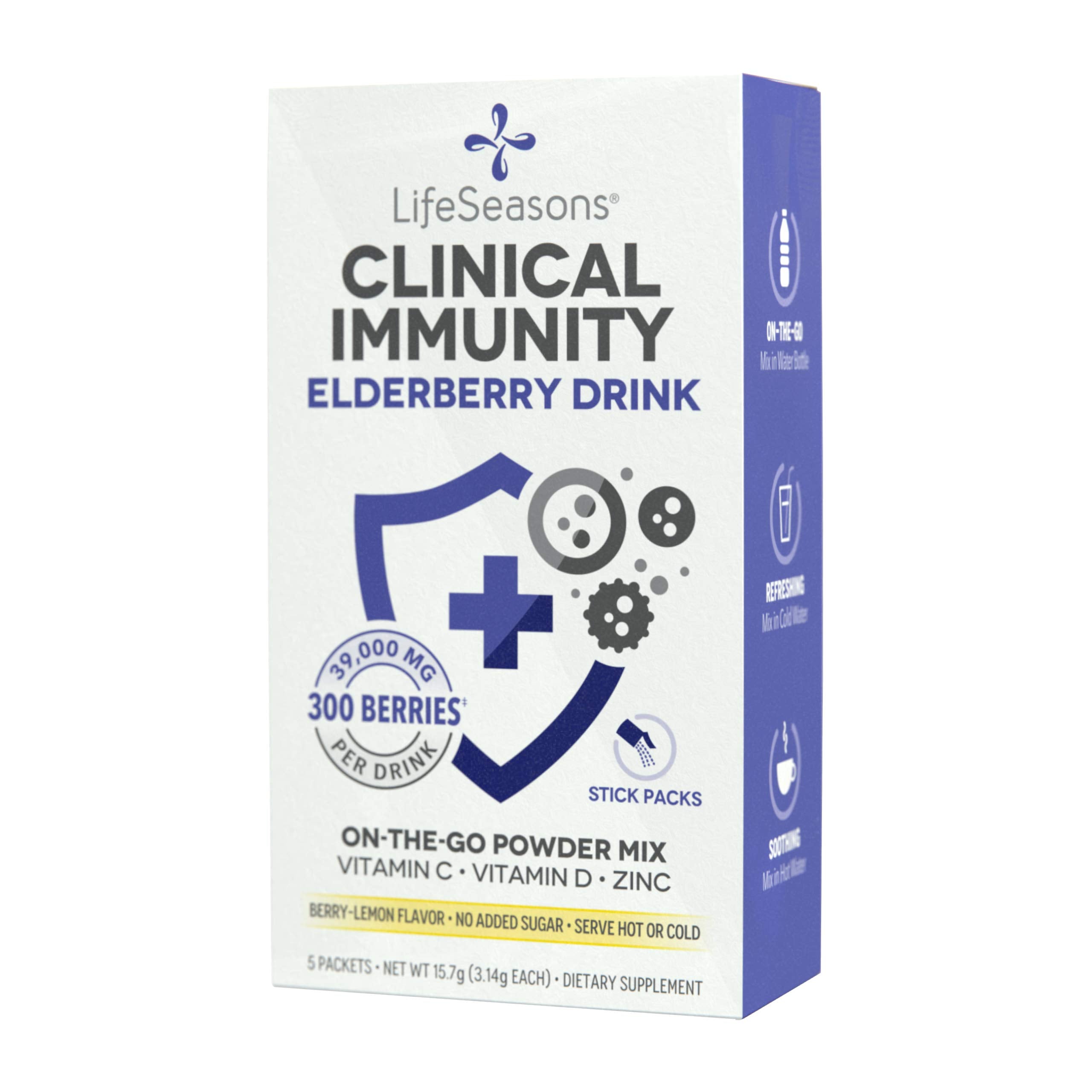 LifeSeasons Elderberry Drink supplement packet front view