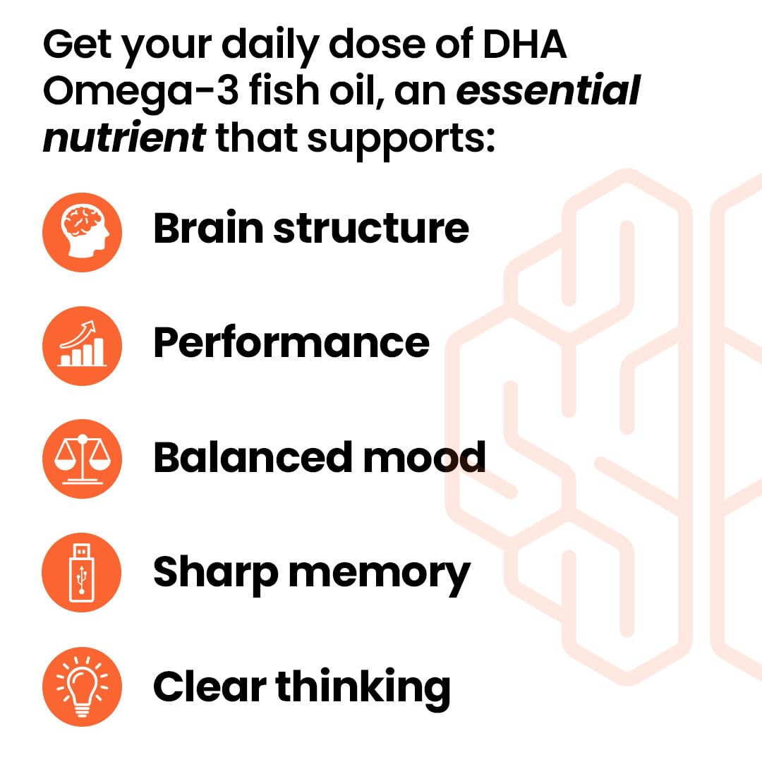 LifeSeasons NeuroQ DHA-400 softgel side view showing dosage