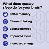 LifeSeasons NeuroQ Sleep Now mint oral strips on a wooden table