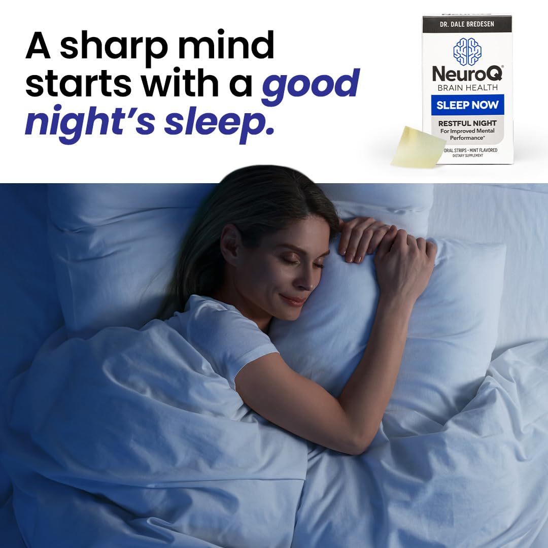 LifeSeasons NeuroQ Sleep Now mint oral strips with fresh mint leaves
