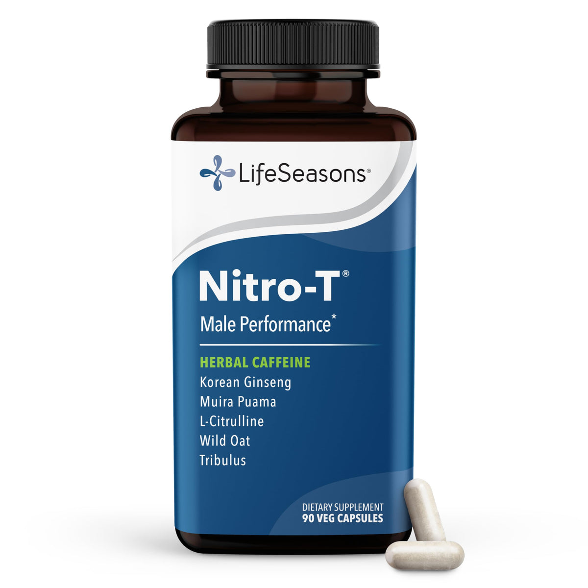 LifeSeasons Nitro-T Men’s Performance Support supplement front view