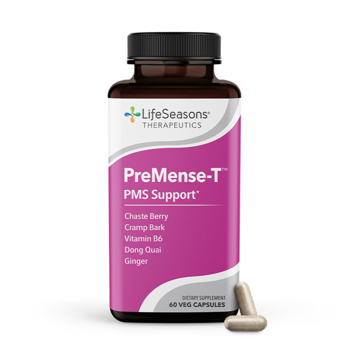 LifeSeasons Pre-Mense-T multivitamin capsules front view