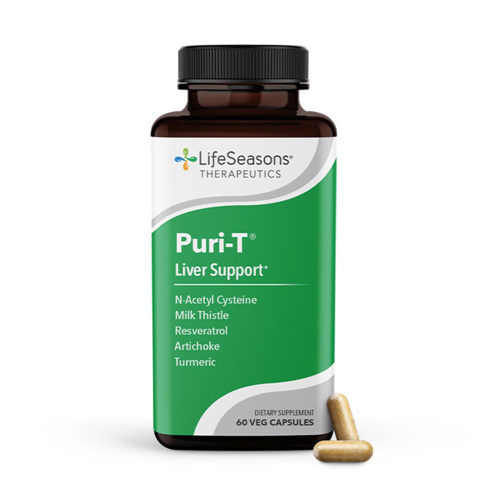 LifeSeasons Puri-T Milk Thistle Supplement bottle front view