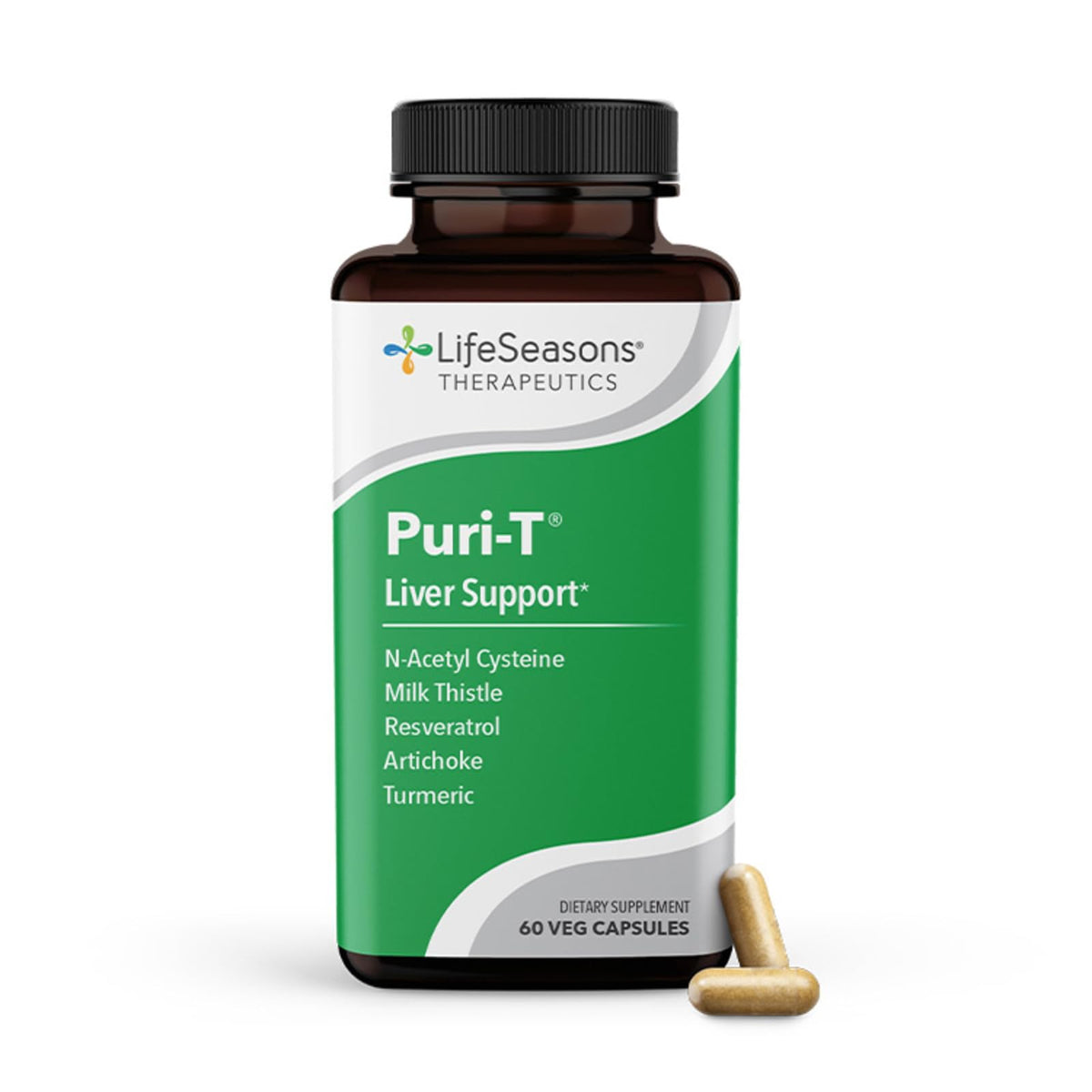 LifeSeasons Puri-T Milk Thistle Supplement bottle front view