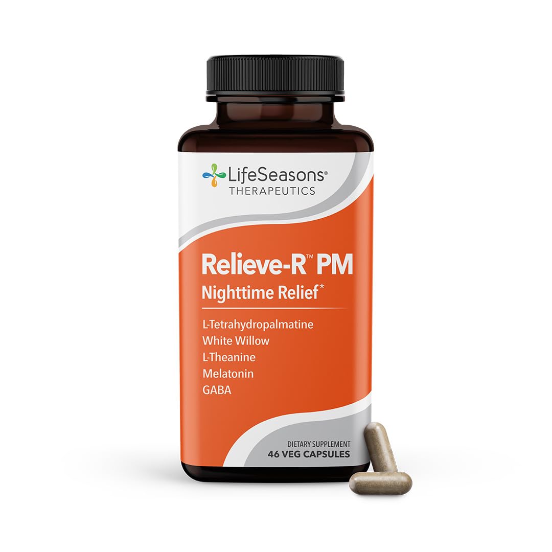LifeSeasons Relieve-R PM Sleep Supplement 60 Capsules front view