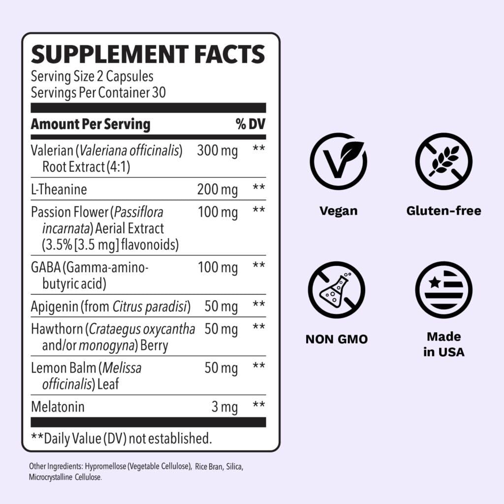 LifeSeasons Rest-ZZZ Extra Strength Sleep Supplement ingredients list
