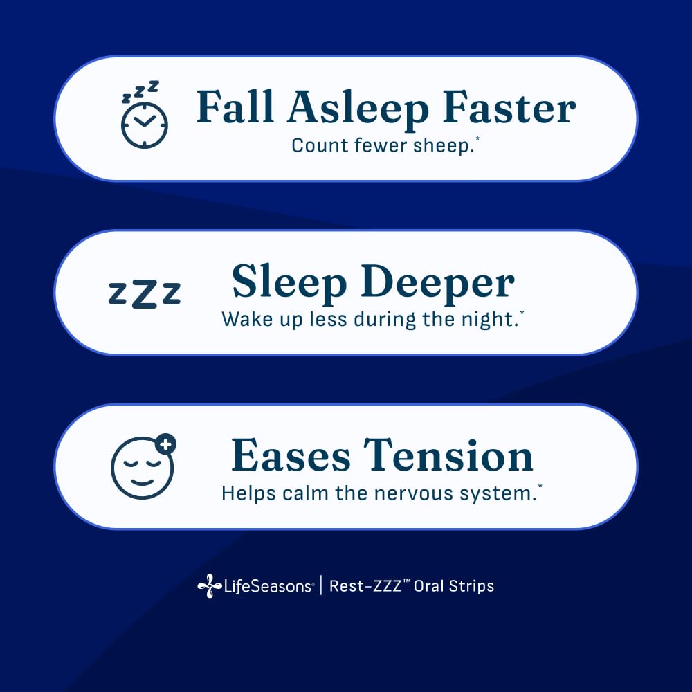 LifeSeasons Rest-ZZZ Oral Strips showing individual strips