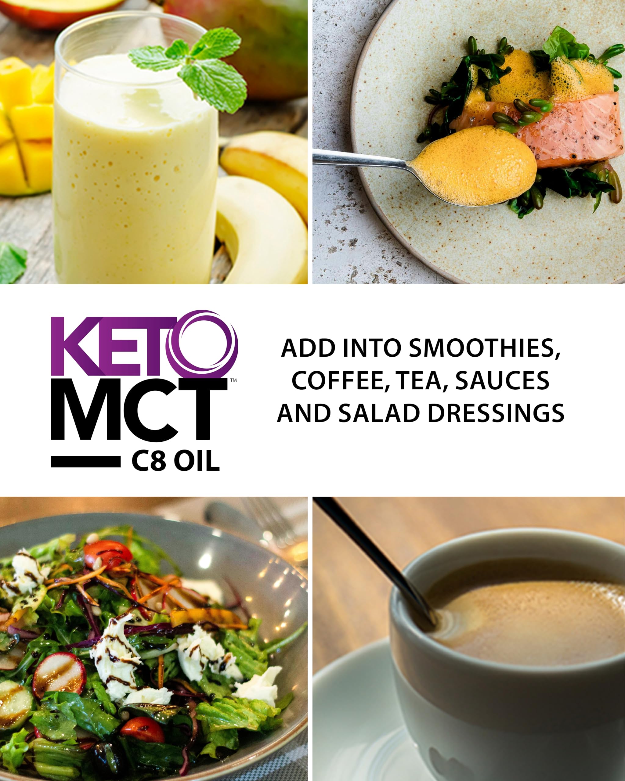 LIFESENSE C8 MCT Oil 907g with measuring spoon