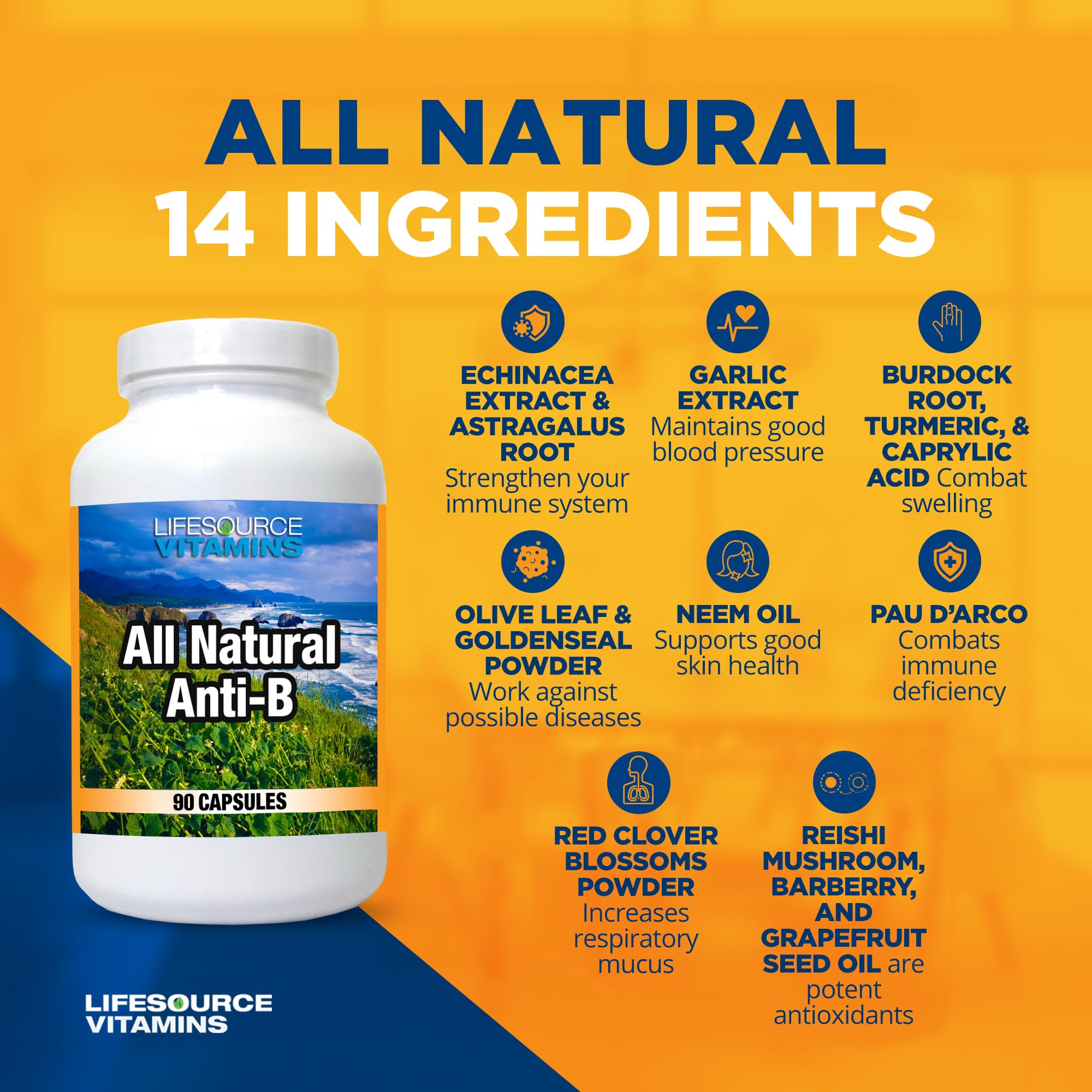 LifeSource Vitamins Echinacea Capsules side view