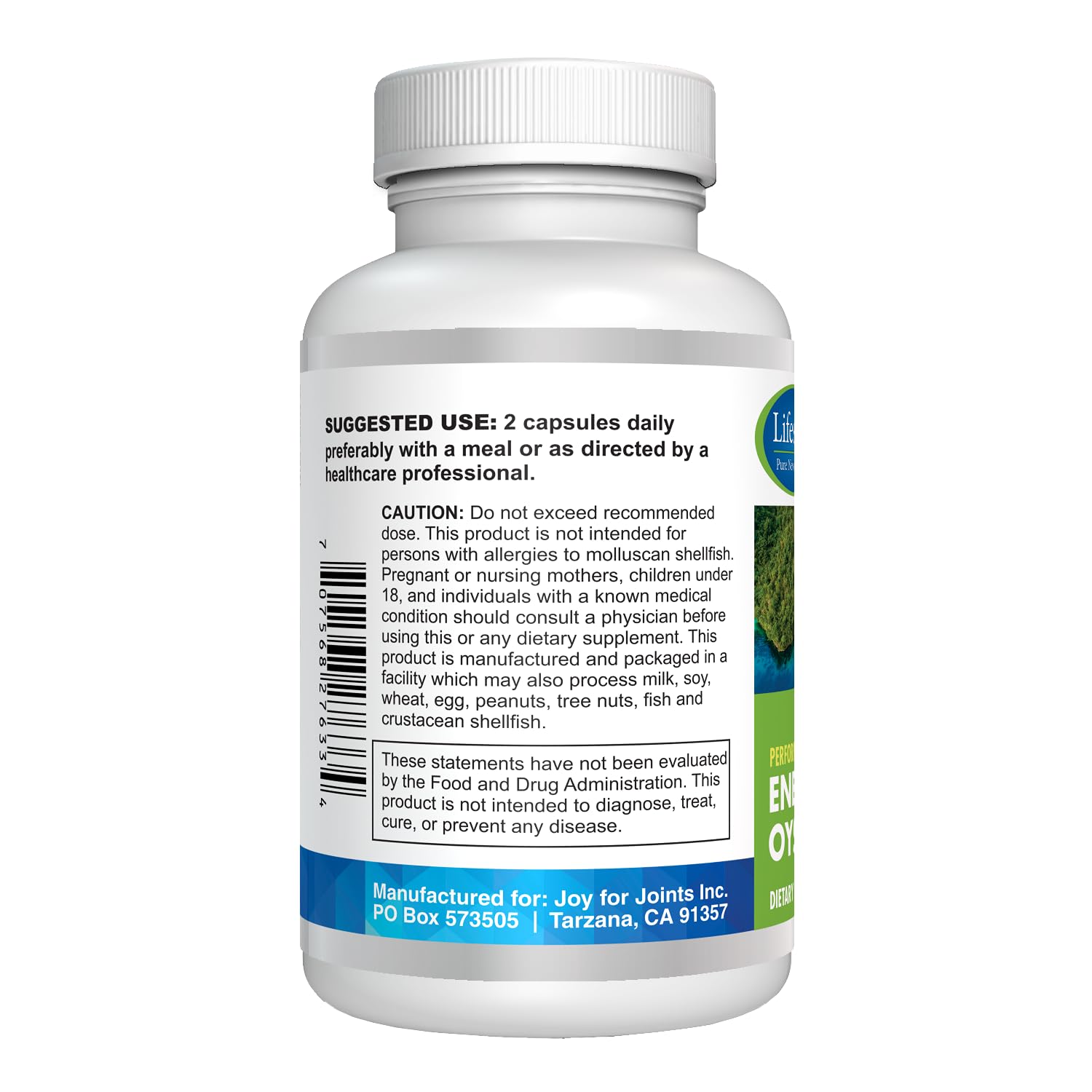 LIFESPAN Oyster Extract 500mg capsules in a bowl
