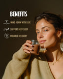 LIFESTACKS Cinnamon Cocoa Evening Drink with ingredients displayed