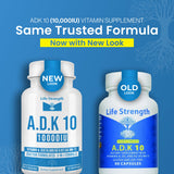 LifeStrength ADK 10 Vitamin Supplement bottle back view