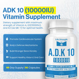 LifeStrength ADK 10 Vitamin Supplement capsules in a hand