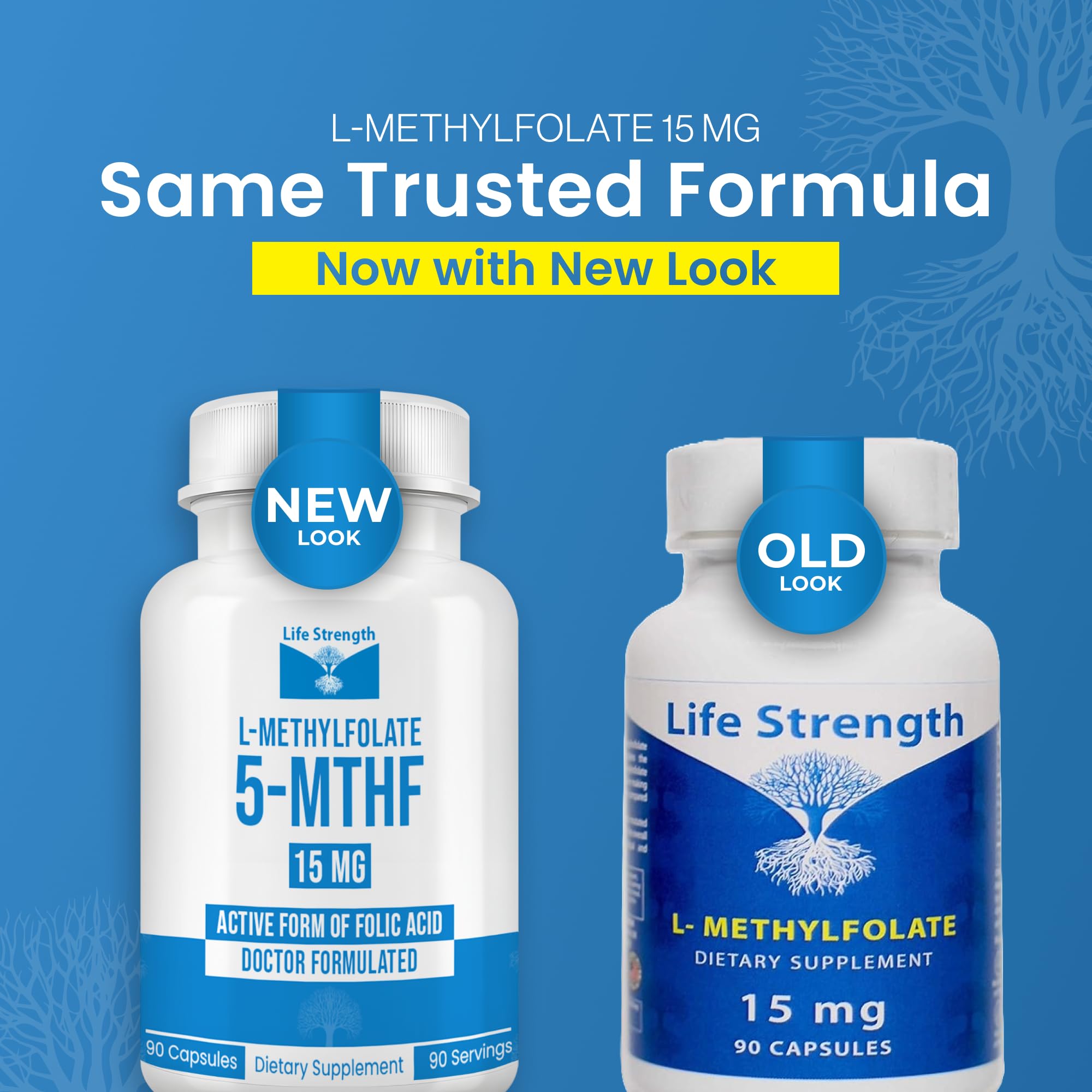 LifeStrength Methylfolate 15mg Dietary Supplement back view