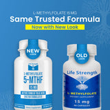 LifeStrength Methylfolate 15mg Dietary Supplement back view