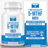 LifeStrength Methylfolate 15mg Dietary Supplement front view