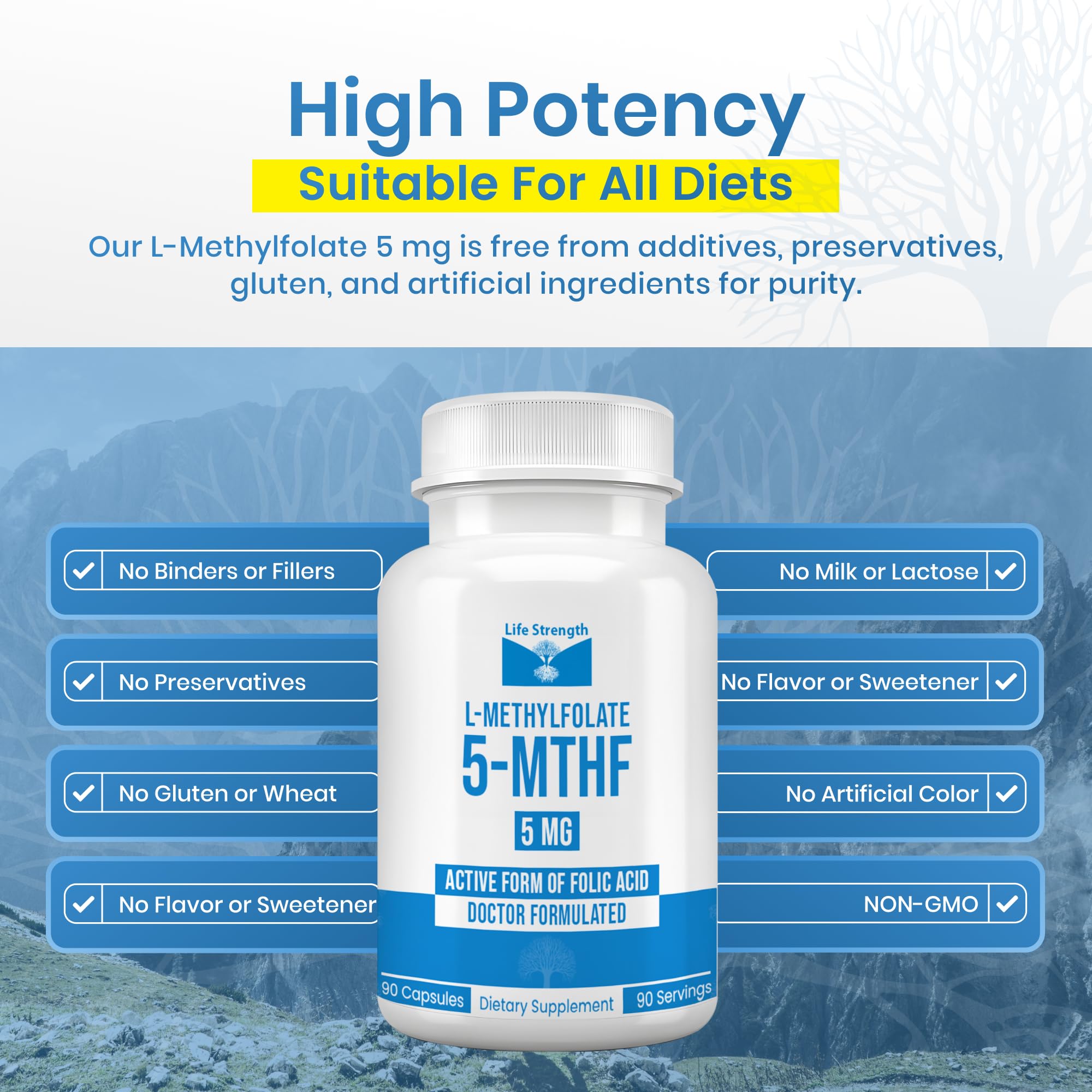 LifeStrength Methylfolate 15mg Dietary Supplement ingredients list