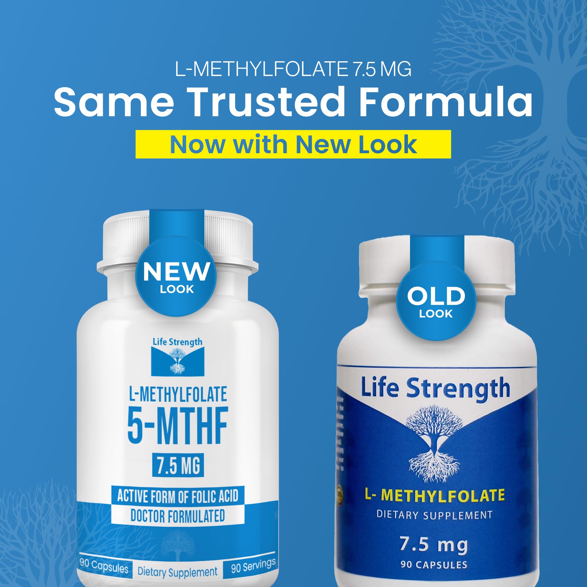 LifeStrength Methylfolate 15mg supplement bottle with label