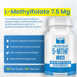 LifeStrength Methylfolate 15mg supplement capsules on a table