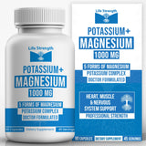 LifeStrength Potassium Magnesium Supplement 1000mg front view