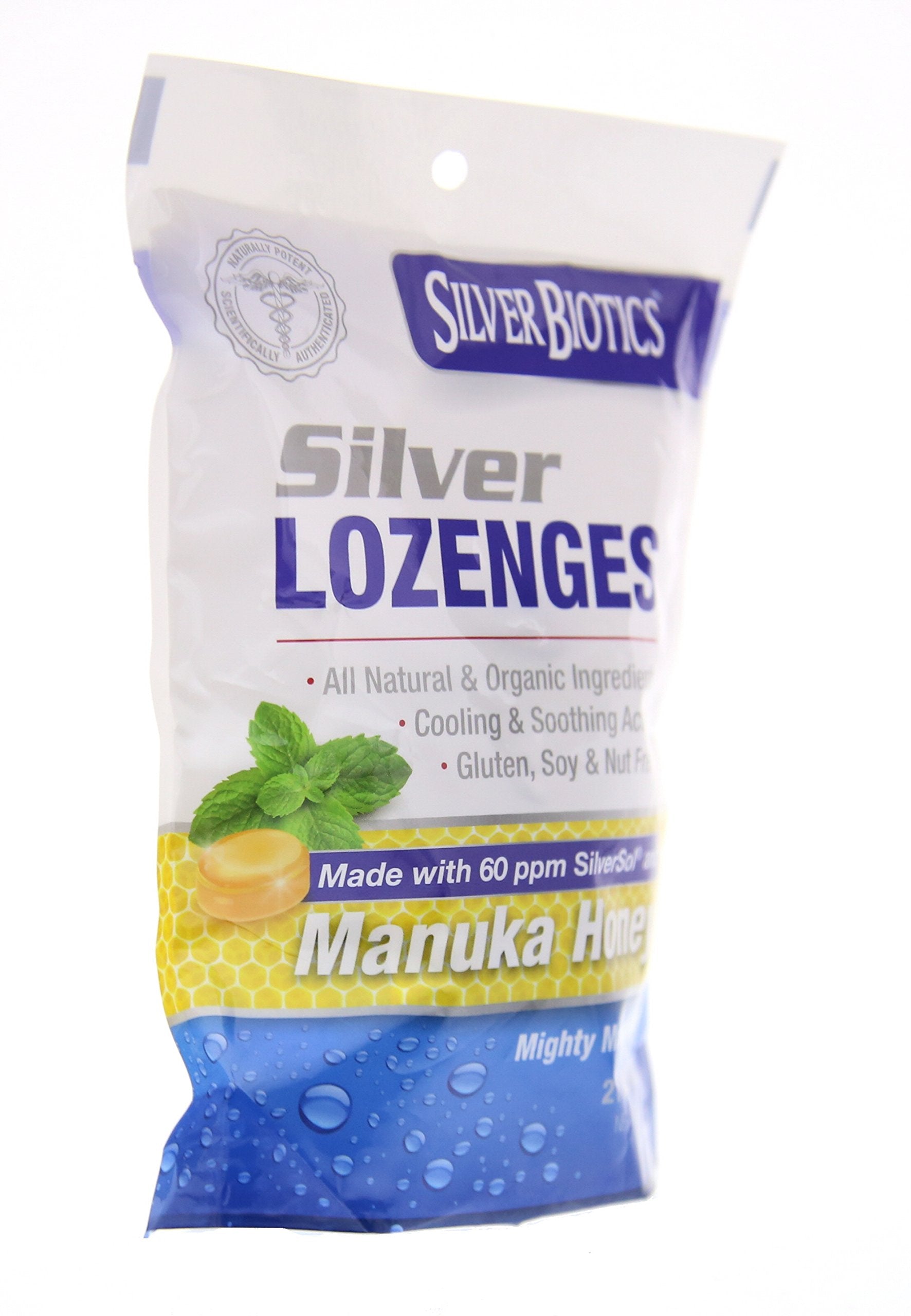 Lifestyle image of American Biotech Labs Silver Biotics Lozenges in use