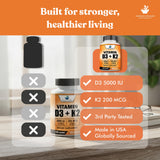 Lifestyle image of American Standard Supplements Vitamin D3 and K2 on a table