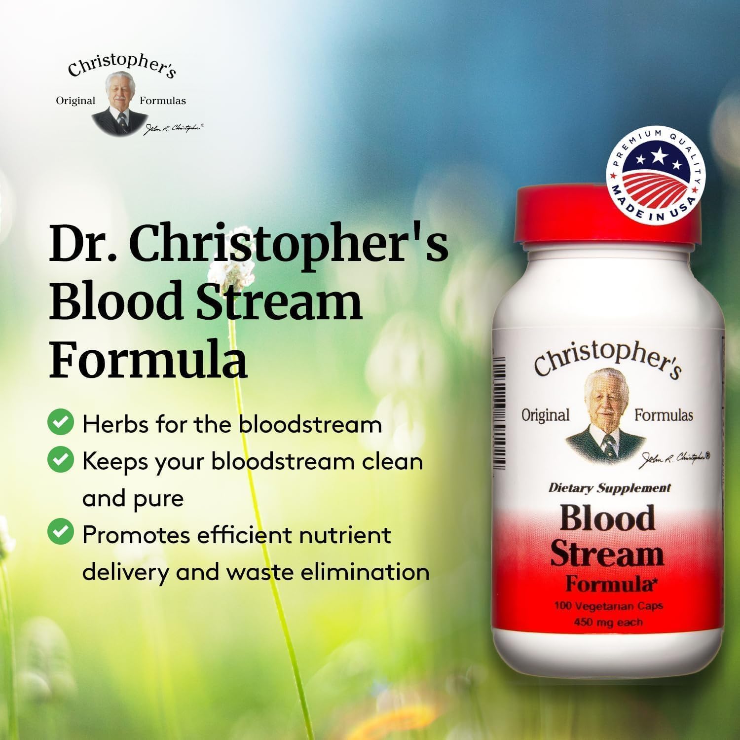 Lifestyle image of Christopher's Vein Support Formula on a kitchen counter
