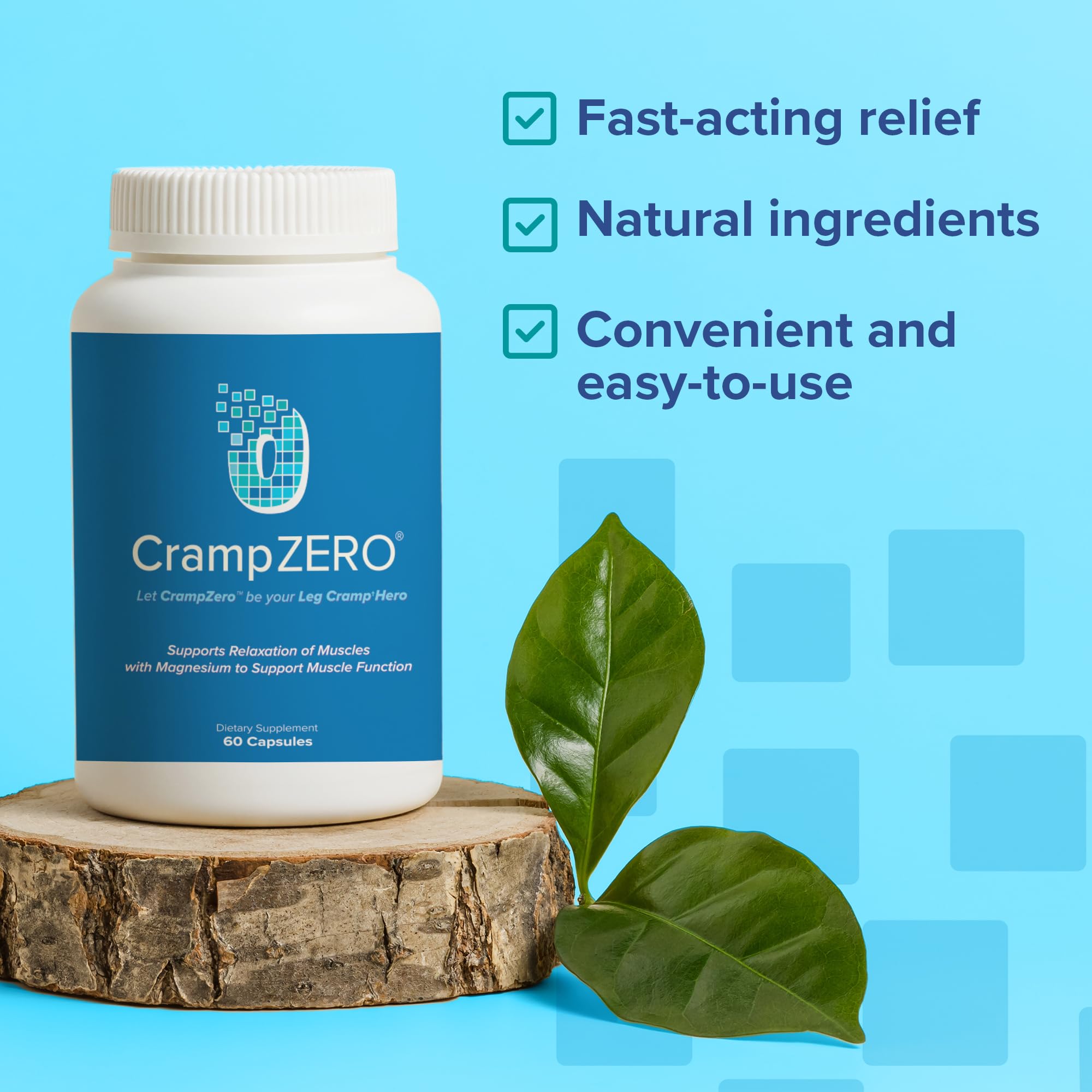 Lifestyle image of CrampZero Magnesium Supplement on a kitchen counter