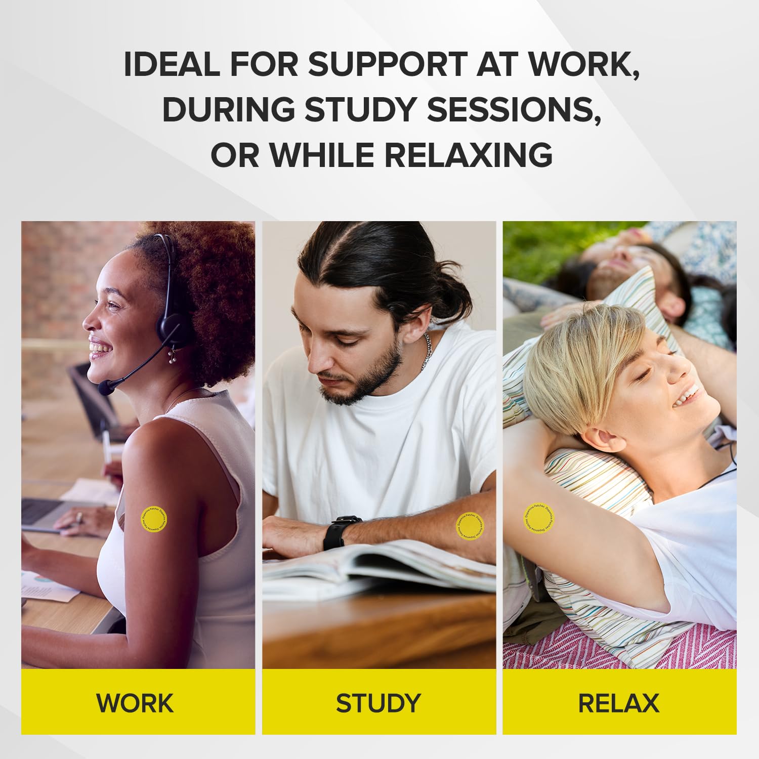 Lifestyle image of Dopamine Patches being applied