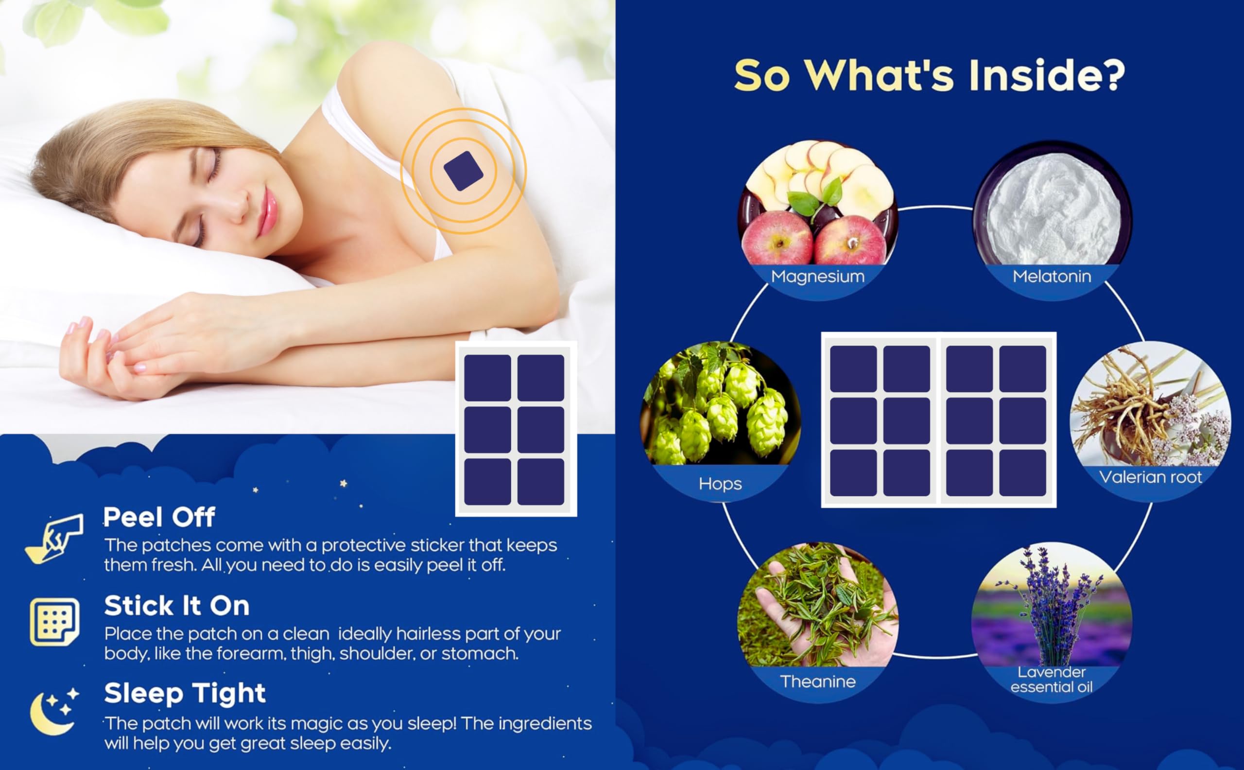 Lifestyle image of DUKE & PERRY Deep Sleep Patches on bedside table