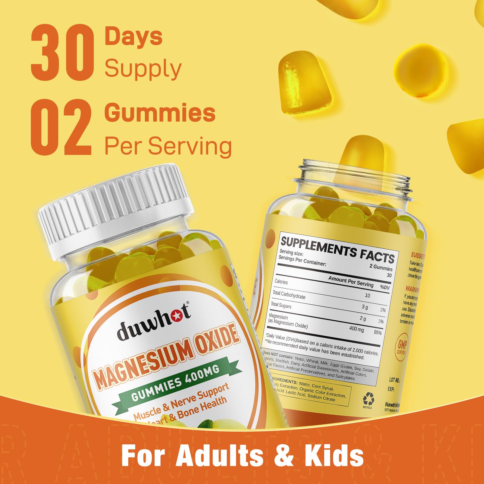 Lifestyle image of duwhot Magnesium Gummies on a kitchen counter
