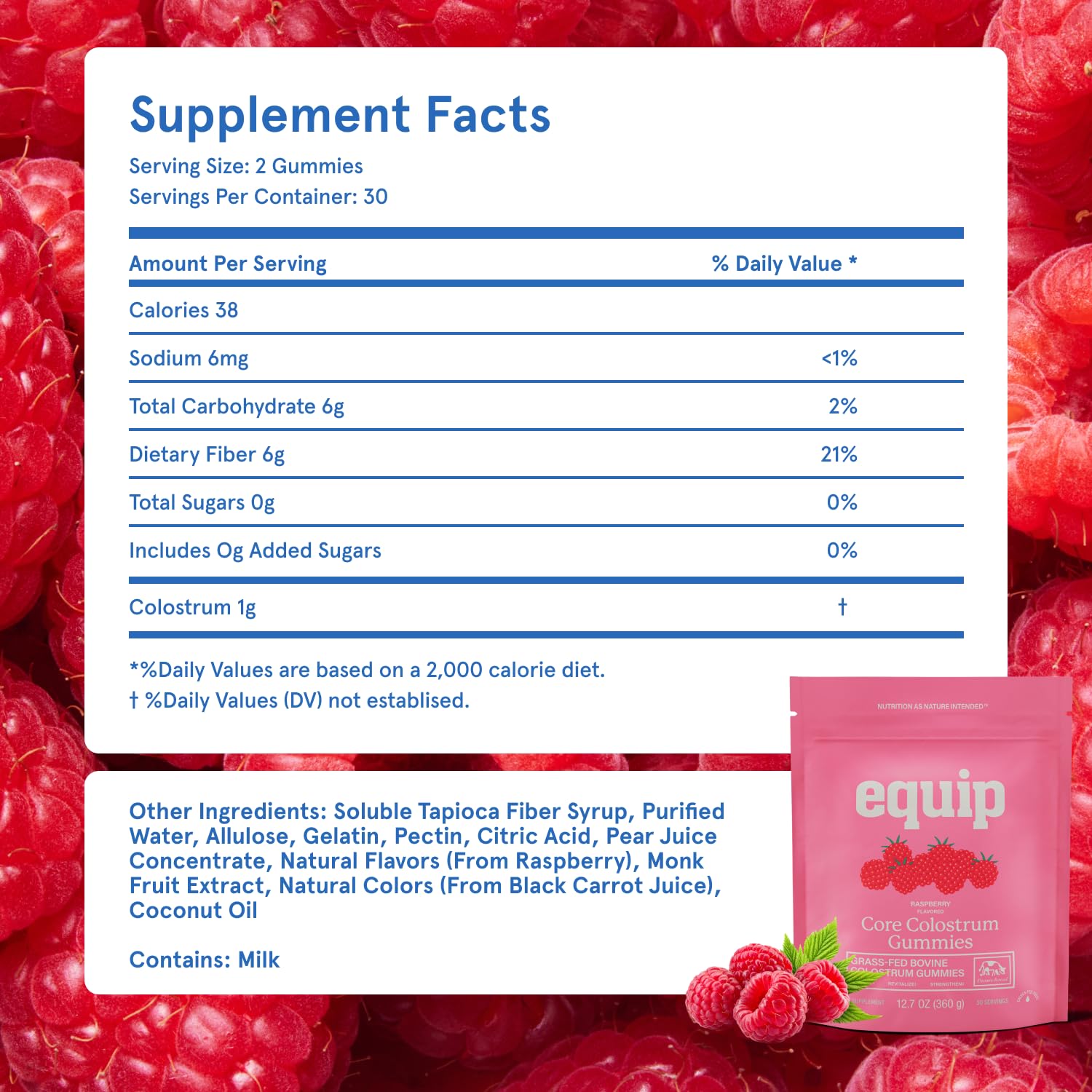 Lifestyle image of Equip Bovine Colostrum Gummies on a kitchen counter