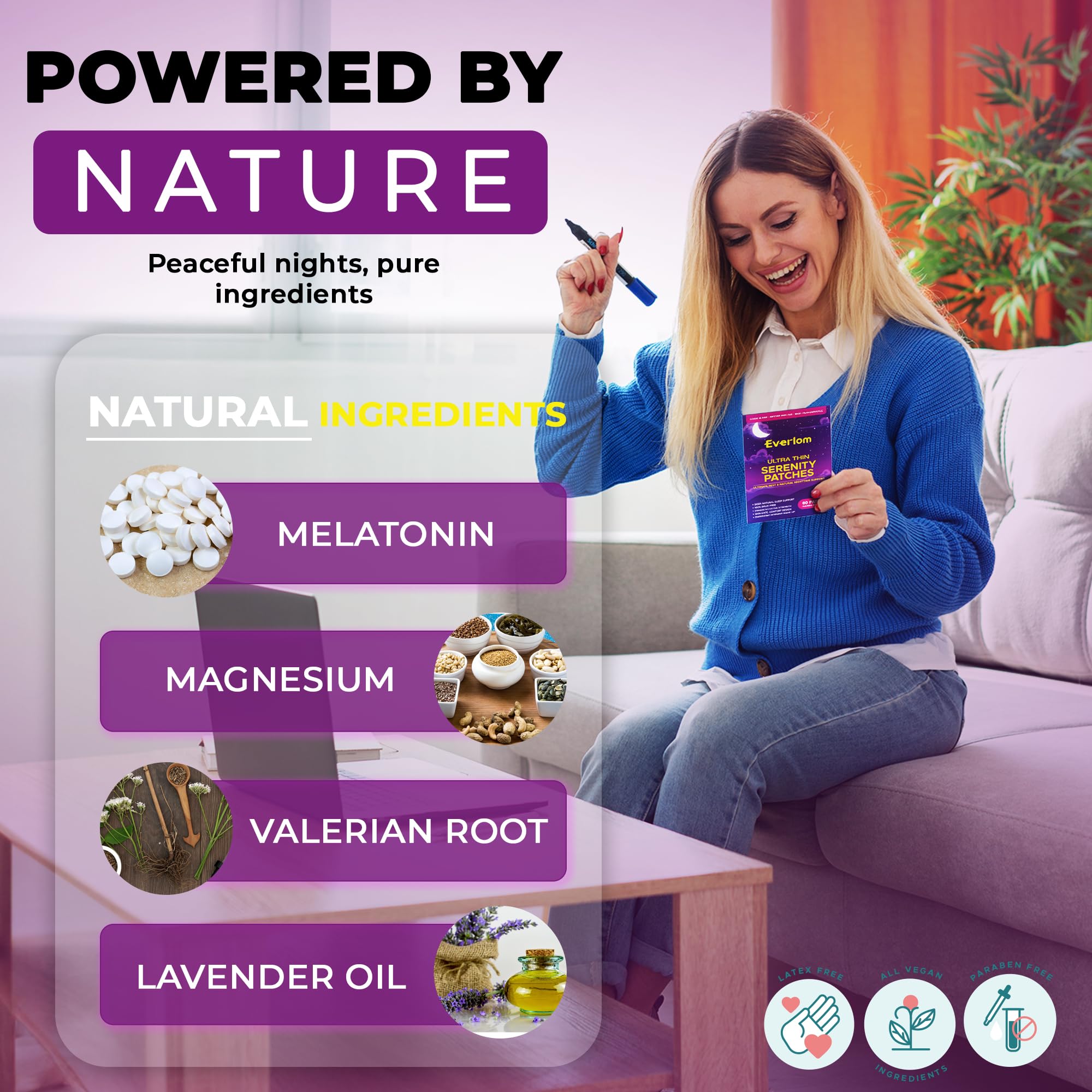 Lifestyle image of Everlom Sleep Patches in a daily wellness setting