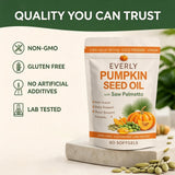 Lifestyle image of Everly Pumpkin Seed Oil Softgels with healthy foods